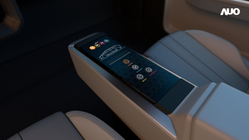 jinnian金年会以人性化设计打造多变形态中控显示(Morphing Center Control)，不使用时仅平面显示信息，进行操作时，显示器则会动态隆起，转变成3D实体按钮，并有触觉回馈，展示人机互动新体验
